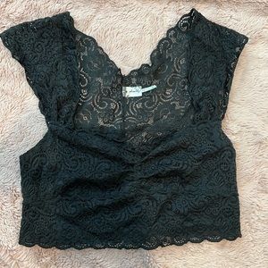FREE PEOPLE black lace bralette size small